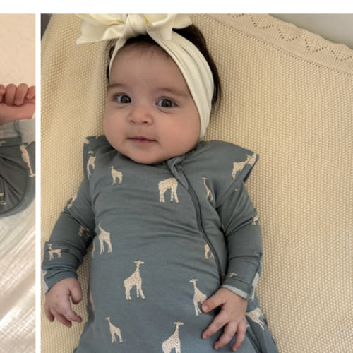 Gunamuna Transitional Swaddle Sleep Sack - Giraffe Moss / 1.0 TOG