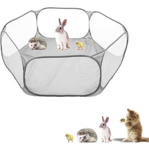 Small Animals Playpen, Portable Pop-up Open Interactive Pet Tent, Indoor Outdoor Fence for Rabbits, Guinea Pig, Hamster, Chinchillas, Kittens, Puppies