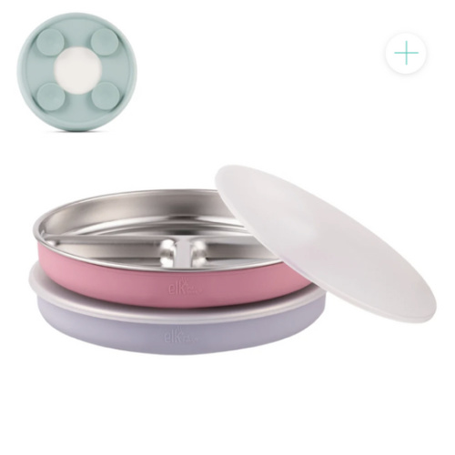 7.8" Stainless Steel Divided Plates with Suction Sleeve