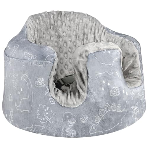 DILIMI Minky Seat Cover Compatible with Bumbo Seat, Removable Ultra Soft Comfortable Warm Seat Slipcover for Baby Boy and Girl, Dinosaur