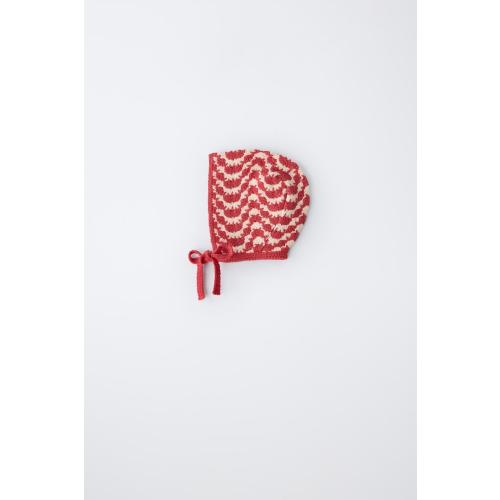 EMBROIDERED CHERRY KNIT BONNET - Ecru | ZARA United States