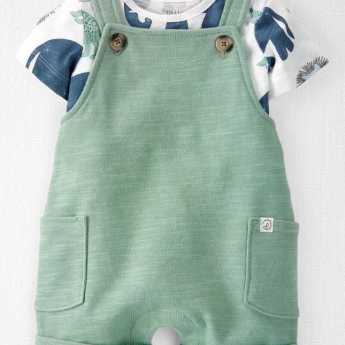 Green 2-Piece Organic Cotton Shortall Set | oshkosh.com