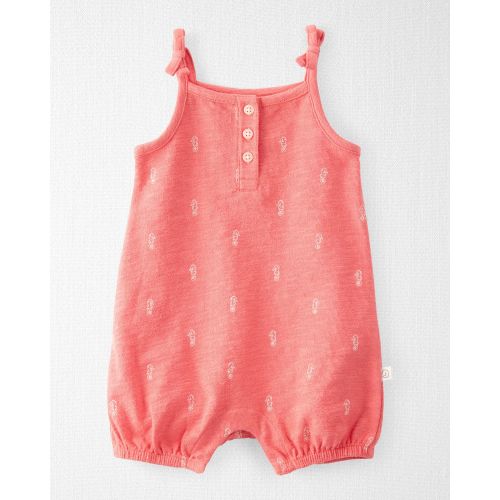 Baby  Romper Made with Organic Cotton in Seahorse Print (NB)