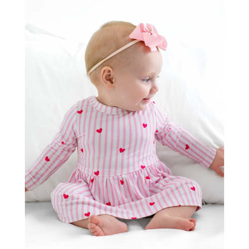 Tiny Heart Pink Twirl Dress with bodysuit – Dreamy Bamboo