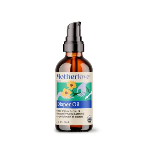 Motherlove Diaper Oil (2 oz) Soothing Vegan Diaper Rash Oil—Organic, Cloth Diaper Safe, Zinc Oxide- & Petroleum-Free