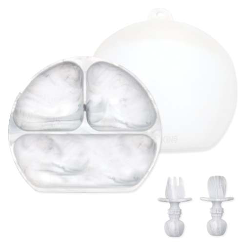 Grip Dish Essential Infant 4-Piece Mealtime Set: Marble