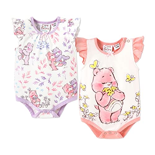 AdoraCute by PatPat Care Bears Baby Girl Boy Clothes Multipack Short Sleeve Bodysuit Cotton Unisex Baby Rompers Set