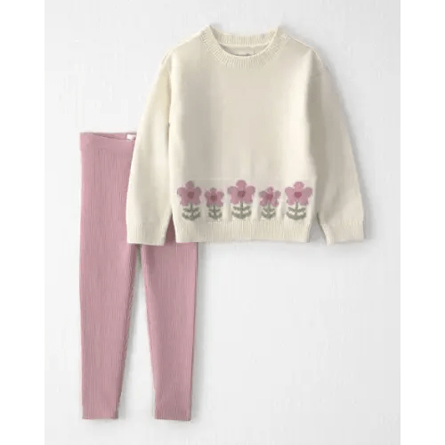 Toddler Girl 2-Piece Organic Cotton Sweater Knit Top & Pant Set - Little Planet | Carter's