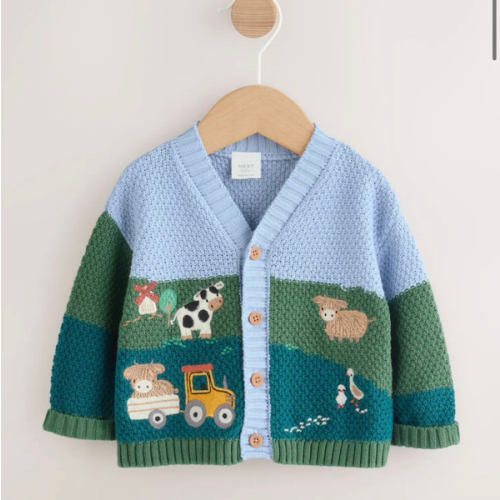 Buy Blue/Green Baby Embroidered Cardigan (0mths-2yrs) from Next USA
