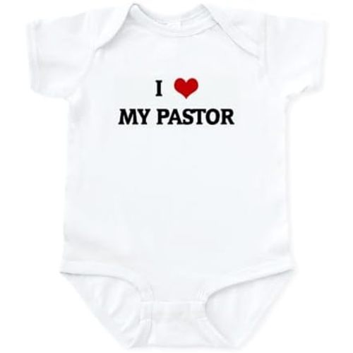 CafePress I Love My Pastor Infant Bodysuit Cute Infant Bodysuit Baby Romper
