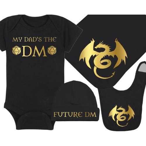 My Dad's The DM - Onesie®, Future DM Hat, Dragon Bib and Blanket