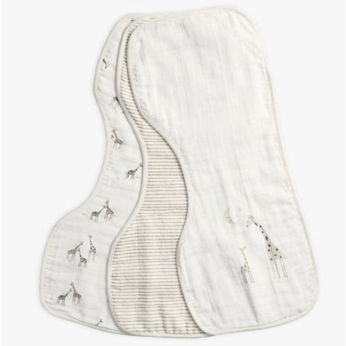 Goldie Giraffe Organic Muslin Burp Cloth, Set of 3