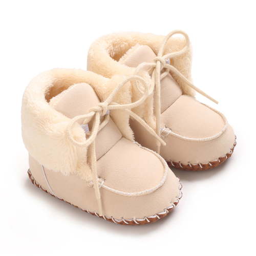 Infant Baby Winter Snow Boots Boy Girl Warm Tie Up First Walker Shoes Booties for Christmas Baby Shower