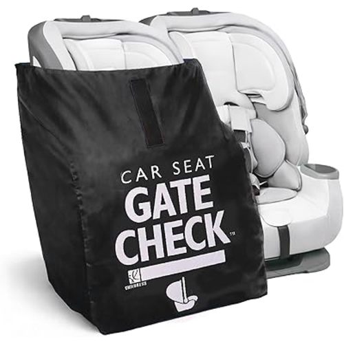 J.L. Childress Gate Check Travel Bag for Car Seats - Car Seat Travel Bag for Airplane, Fits All Baby & Infant Carriers, Airport Accessories for Gate Check, Flying Essentials, AirTag Compatible - Black
