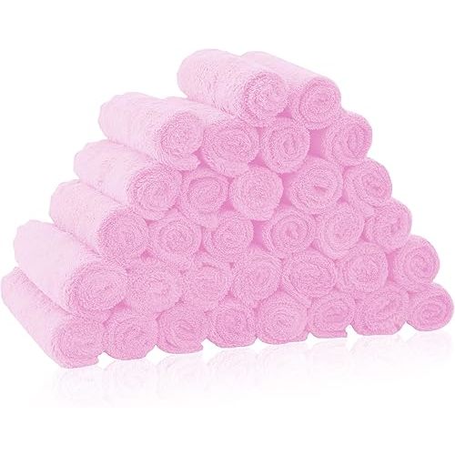 32 Pack Baby Washcloths - 10x10 Inch, Microfiber Baby Towel - Absorbent and Soft Baby Wash Clothes for Newborns, Infants and Toddlers - Quick Dry Baby Boys and Girls face Towel - Frozen Berry