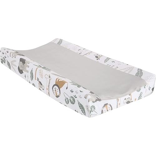 Lambs & Ivy Jungle Friends Soft, Warm & Cozy Safari Changing Pad Cover - Gray