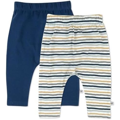 HonestBaby Unisex-Baby Multipack Harem Pants Roomy Fit Pull on Bottoms 100% Organic Cotton for Baby Boys, Girls