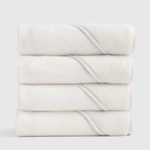 Organic Turkish Cotton Baby Hooded Towel Set 4-Pack in White