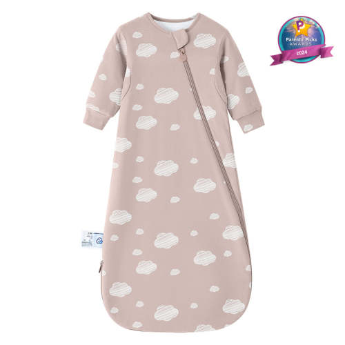 All Season Long Sleeve Sleep Sack 1.0 TOG - Organic Cotton & Camel Wool - Pink Sky