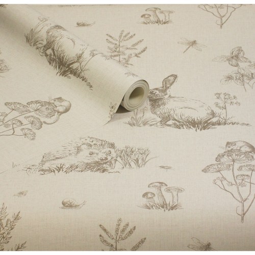 Arthouse Clawford Beige Meadow Friends Wallpaper