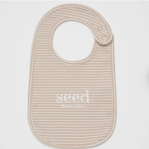 Core Logo Rib Bib in Sand Stripe