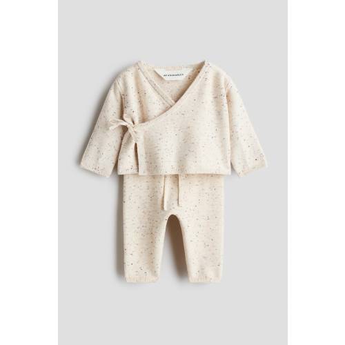 2-PIECE FINE-KNIT COTTON SET - 9 months in light beige