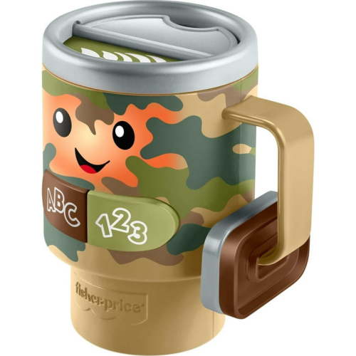 Fisher-Price Laugh & Learn Wake up & Learn Coffee Camo Mug Baby & Toddler Toy with Music & Lights