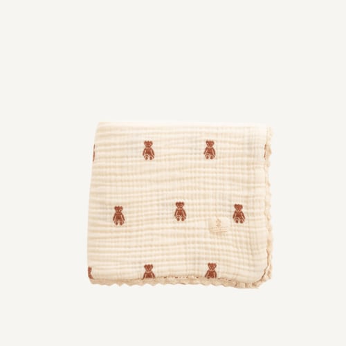 Teddy Gauze Crib Blanket