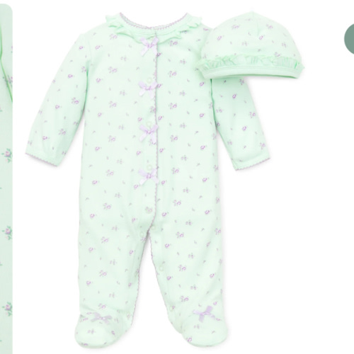 Petite Rose Footed One-Piece And Hat