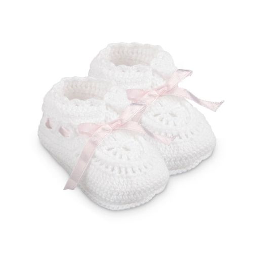 Jefferies Socks Baby Girls Hand Crochet Bootie 1 Pair