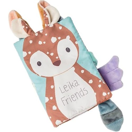 Mary Meyer Cuddlebook Soft Cloth Book Baby Toddler Activity Toy, 8 x 5-Inches, Leika Friends