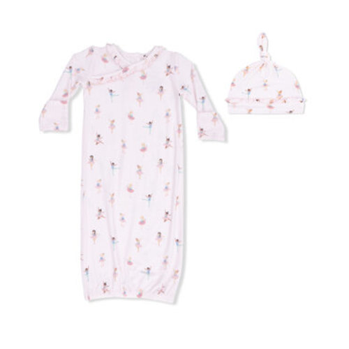 Angel Dear Pink Petite Ballet Kimono Gown & Ruffle Knotted Hat