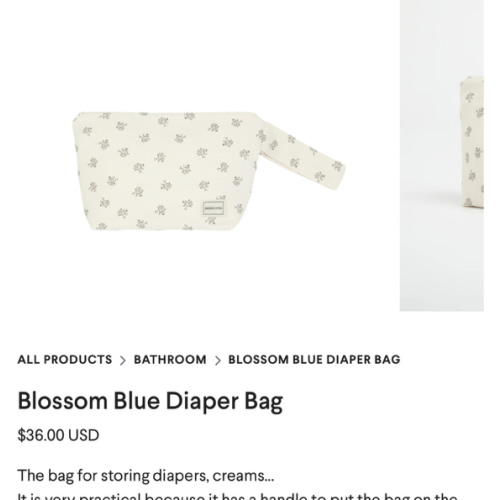 Blossom Blue Diaper Bag · Minicoton