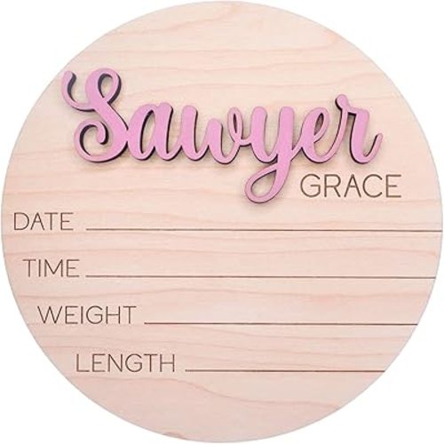 Newborn Baby Stats Sign For Hospital, Newborn Announcement Sign For Hospital, Birth Announcement Sign Photo Prop, Laser Birth Footprint (Stat Sign)