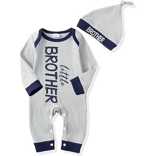 NZRVAWS Newborn Baby Boy Clothes Infant Coming Home Outfits Baby Boy Romper Preemie Jumpsuit Bodysuit Hat 0-18 Months
