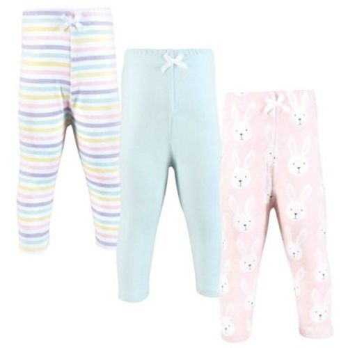 Hudson Baby Infant Girl Cotton Pants and Leggings, Easter Bunny Pink, 12-18 Months