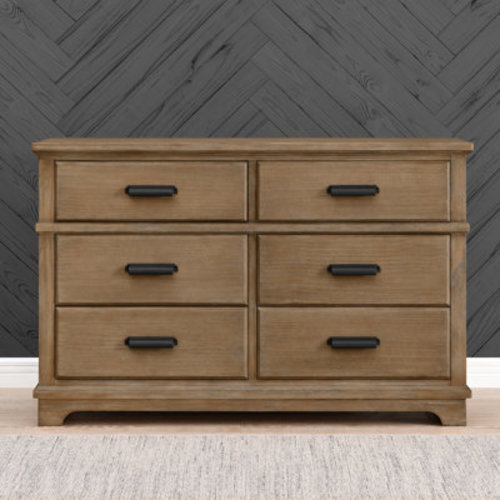 Asher 6 Drawer Dresser With Changing Top And Interlocking Drawers - Fully Assembled, Aged Oak | Wayfair
