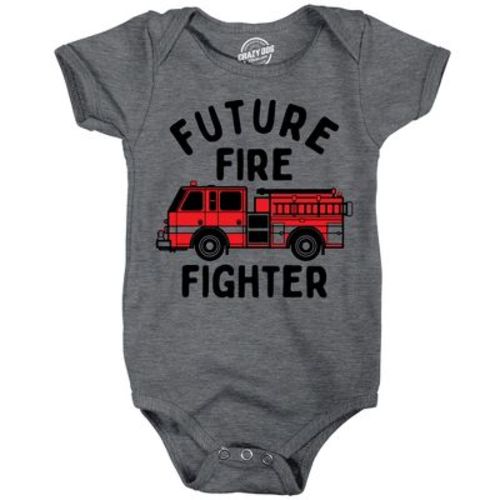 Future Fire Fighter Baby Bodysuit Funny Sarcastic Fire Truck Graphic Novelty Jumper for Infants - Crazy Dog Baby Bodysuit