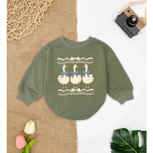 Goose Blue Ribon Baby Romper, Trendy Goose Baby Outfit, Retro Coquette Silly Goose Baby Clothes, Baby Girl Summer Outfit, Cute Baby Gift