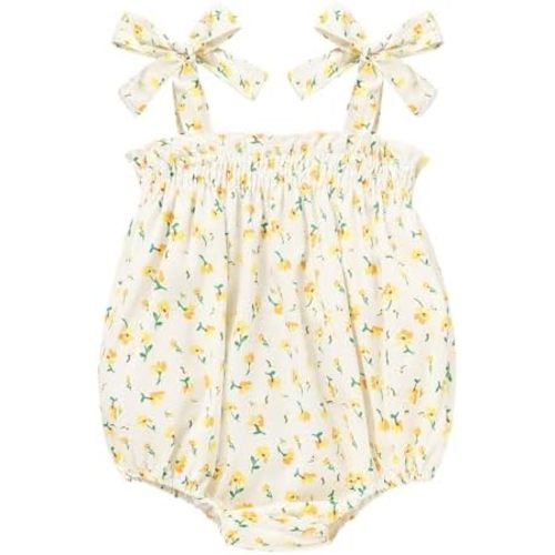 Baby Girl Summer Clothes Newborn Girl Outfits Cute Strap Baby Girl Romper Jumpsuit Infant Floral One Piece Bodysuit