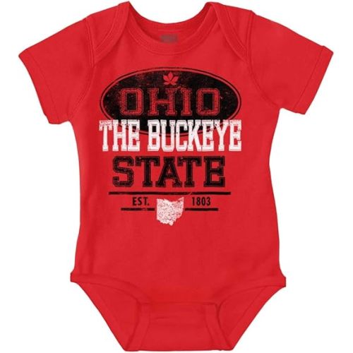Brisco Brands American State Hometown Pride Logo Baby Romper Boys or Girls