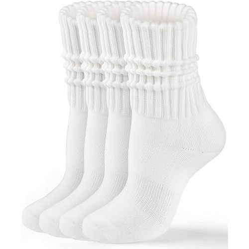 HONGTEYA Crew Socks for Women Cozy Cotton Slouchy Athletic Socks Slouch Boot Calf Workout Socks Size 5-11