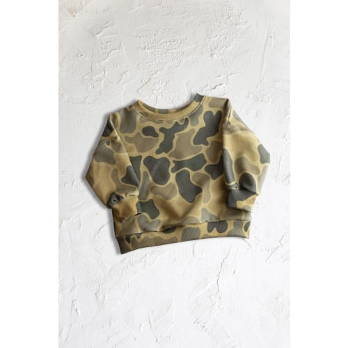 Organic Cotton Camo Crewneck Sweatshirt (Oversized Fit - Milled and Sewn in the USA)