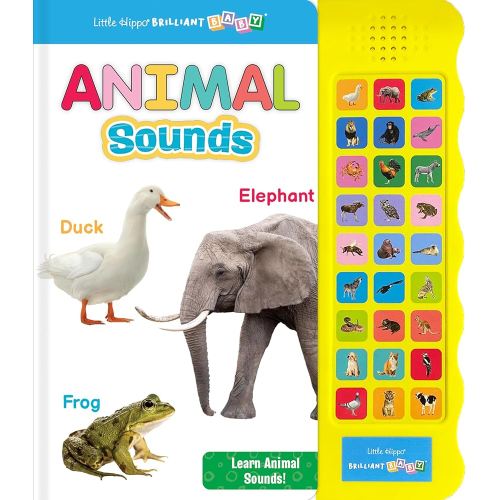 Little Hippo Books Listen and Learn Animal Sounds Book | Preschool Educational Sound Books for Kids | Brilliant Baby Educational Books & Kids Books | Animal First Words with Sounds