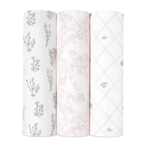 French Floral Silky Soft Swaddle 3 Pack | aden + anais
