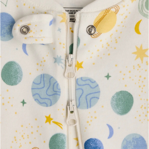 100% Organic Cotton One Piece Pajama - Baby in Celestial Dreams Cream