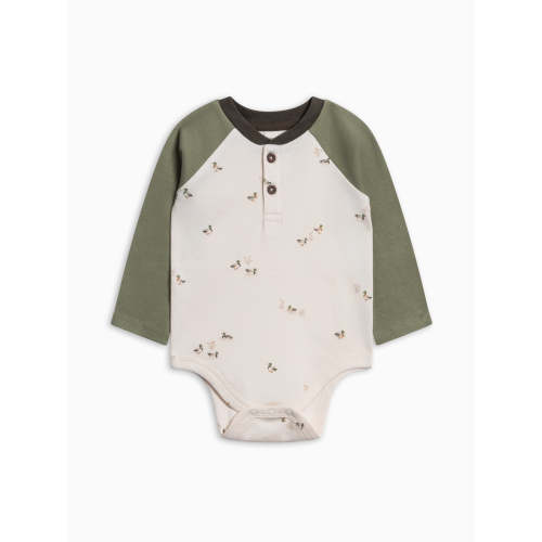Lucas Raglan Henley Bodysuit, 3-6 mo