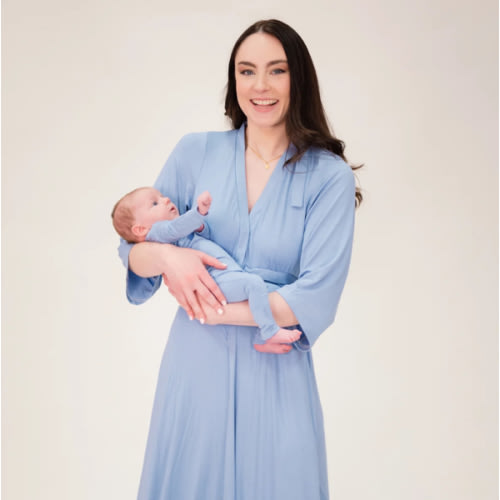 Lila Labor & Postpartum Gown in Periwinkle Blue