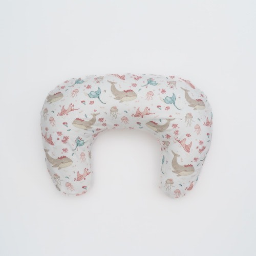 Boppy Pillow Cover, Bunny Floral Print, Cotton Nursing Pillow Slipcover
