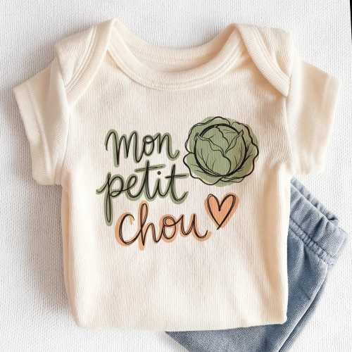Mon Petit Chou Baby Onesie - Cute French Saying Bodysuit